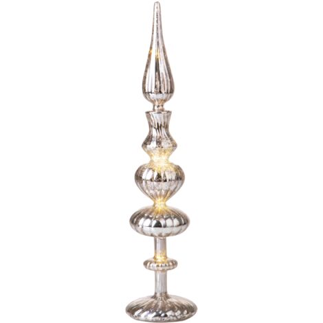 Decoro cono con led color oro in vetro e plastica H44,50 cm per decorazioni natalizie