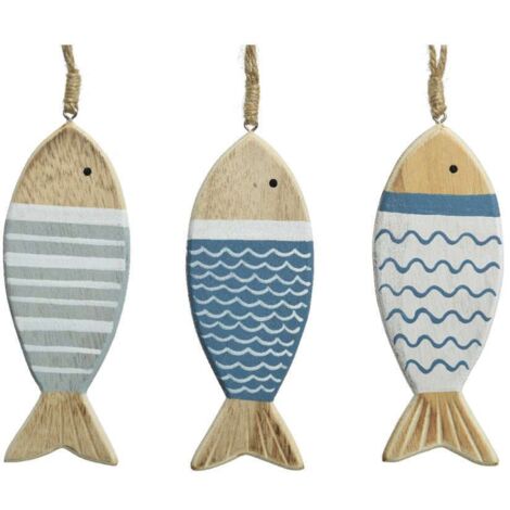 Decoro pesce in mdf colori assortiti