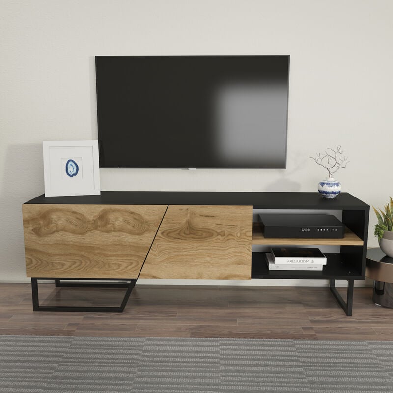 Denasse tv Unit for TVs up to 60 inches - Black and Oud and Black - Decorotika