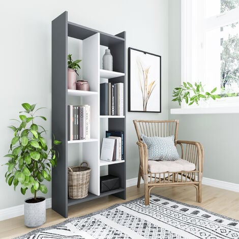 Decorotika Eden Modern Bookcase Bookshelf Shelving Unit Display Unit - Anthracite/White