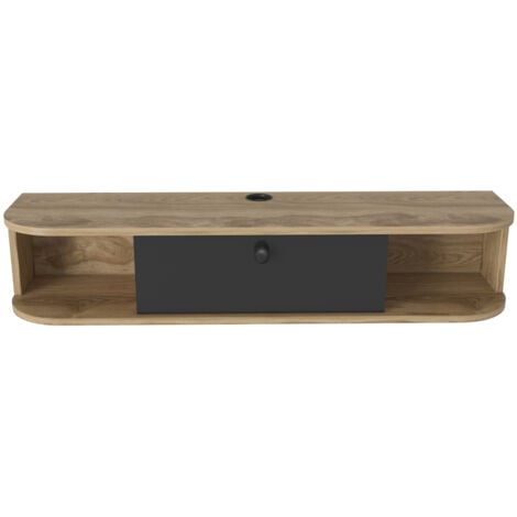 Decorotika Ibarra Floating Wall Mounted TV Cabinet for TVs up to 55 inches - Oud and Black