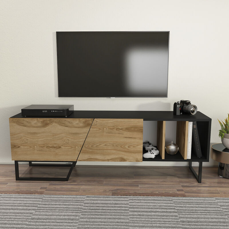 Linossa tv Stand for TVs up to 60 inches - Black and Oud and Black - Decorotika