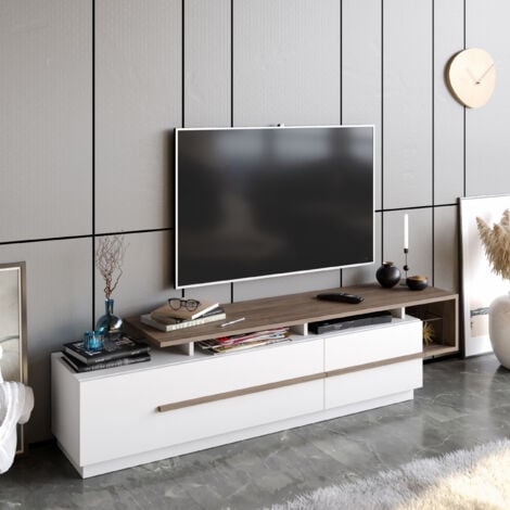 Decorotika Pia 180 Cm wide TV Stand TV Unit TV Cabinet Storage With Open Shelves And Dropdown Cabinets