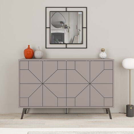 Decortie Dune Console Sideboard Display Unit - Gold Marble Effect