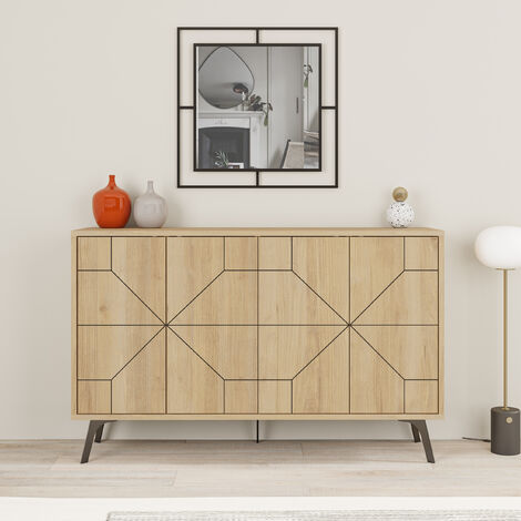 Decortie Dune Console Sideboard Display Unit - Oak