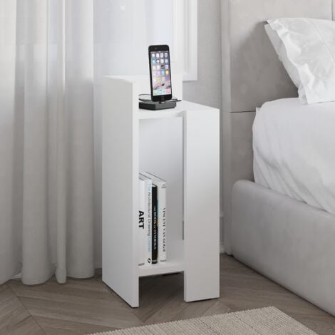 Decortie Elos Modern Bedside Table Left Module - White
