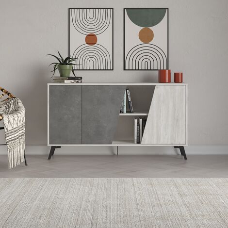 Decortie Fiona Console Sideboard Display Unit 150 - Ancient White / Retro Grey