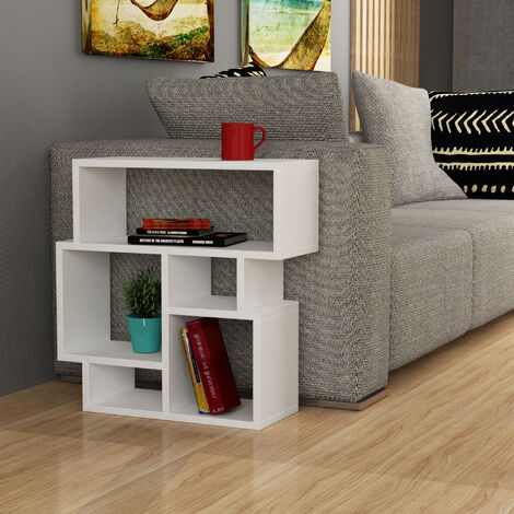 Decortie Karma Table d'appoint moderne à usages multiples Blanc H60.5 cm