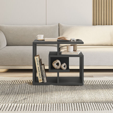 Decortie Labirent Modern Coffee Table  Multipurpose  H 45cm - Anthracite Grey