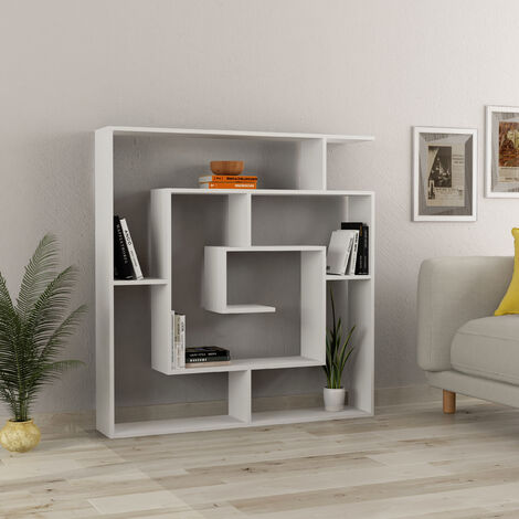Decortie Labirent Modernes Bücherregal Raumtrenner Weiß Medium 129cm