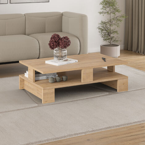 Decortie Mansu Modern Coffee Table  Multipurpose  H 27.5cm - Oak