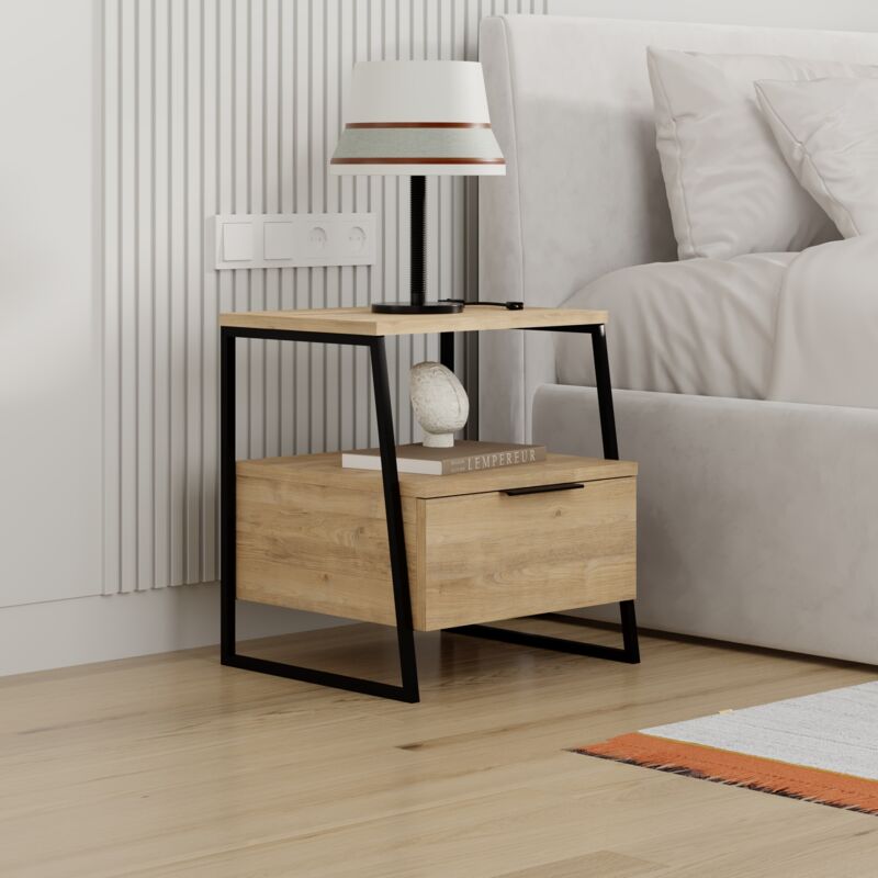 Decortie Pal Table de nuit moderne multifonctionnelle Chêne Decortie Pal Table de nuit moderne multifonctionnelle Chêne