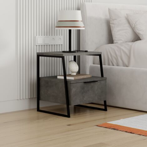 Decortie Pal Table de nuit moderne gris rétro multi-usages