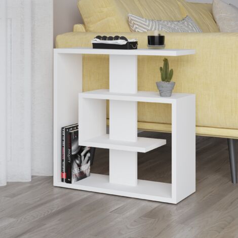 Decortie Saly Modern Side End Table Multipurpose With Creativeness H 57cm 3 Tier - White