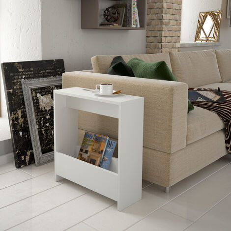 Decortie Simpi Moderner Beistelltisch Weiß Mehrzweck mit Kreativität H 60cm 2 Etagen