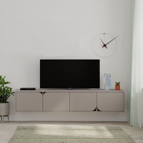 Decortie Spark Modern TV Stand Multimedia Centre TV Unit With Storage Cabinet 180cm - Mocha Grey