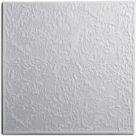 SAARPOR DECOSA Dalle de plafond Luxemburg - polystyrène - blanc - effet crépi - 50 x 50 cm - 8 sach. (=16 m2)