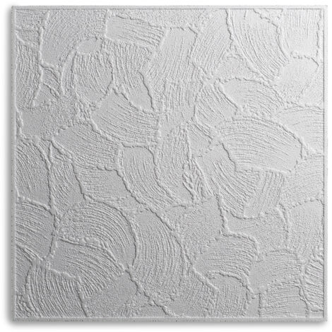 Decosa Deckenplatte Valencia, weiß, 50 x 50 cm - 01 Pack (= 2 qm) - white