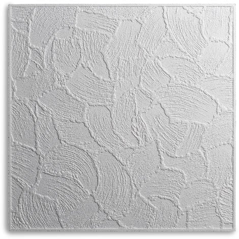 Dalle de plafond Valencia 50x50cm, PS blanc, imit. crépi