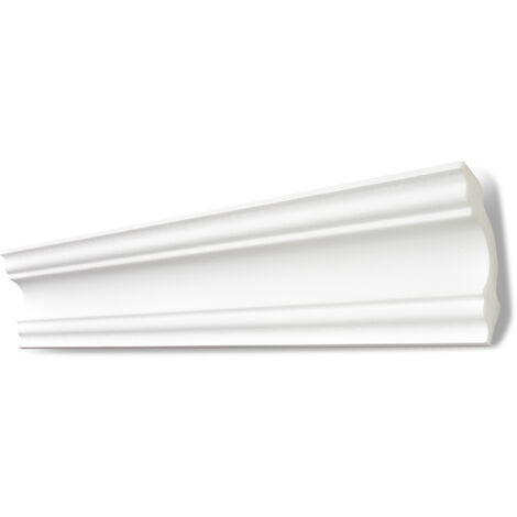 Moulure A80 en polystyrène blanc 80 x 80 mm – Longueur 2 m – Lot de 5 pièces (10 m) – Installation facile avec colle DECOSA