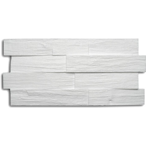 Decosa – Panneau mural 3D-relief aspect lambris bois – Polystyrène blanc – 23,5 x 50 cm – Lot de 5 pièces (0,5 m2) – Peinture acrylique compatible - WOOD 3 D