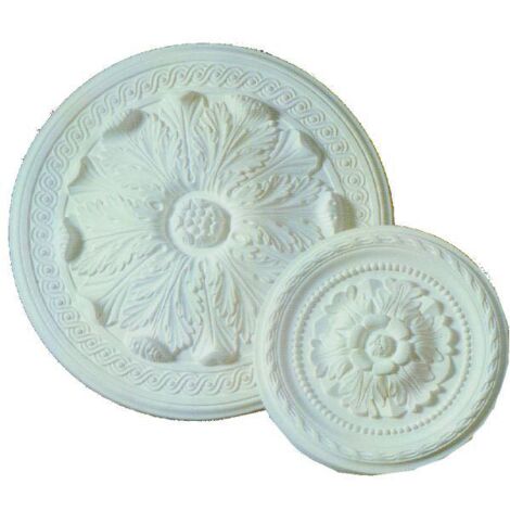Rosace décorative Ø 22 cm en polystyrène blanc – Pour dissimuler fissures et défauts – Installation facile avec colle universelle – Saarpor