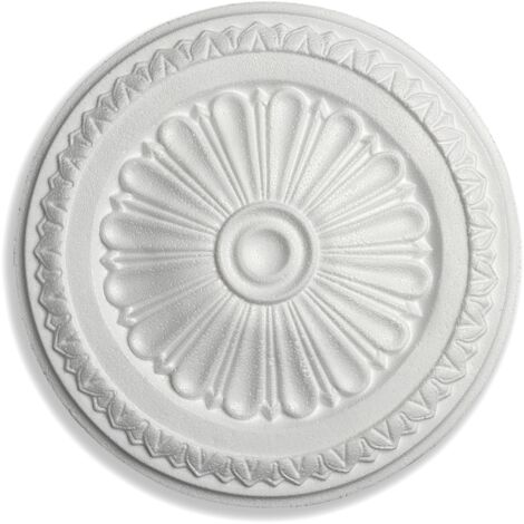 Decosa – Rosace décorative Donatella Ø 32 cm – Polystyrène blanc – Facile à poser – Cache fissures et défauts – 1 pièce