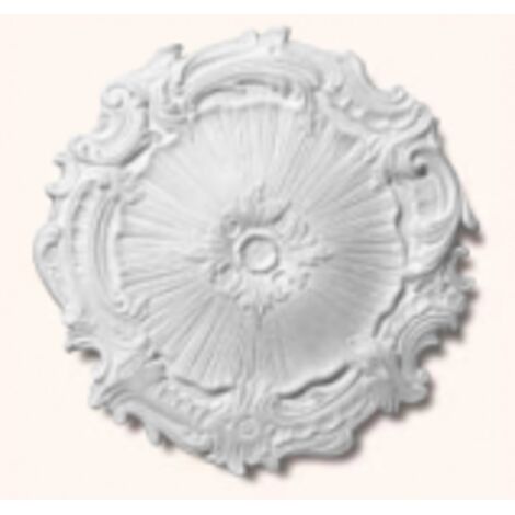 Decosa – Rosace décorative Eleonora Ø 41 cm – Polystyrène blanc – Compatible lustres et chandeliers – Peinture acrylique sans solvant