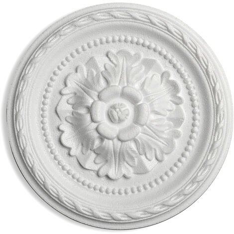 Rosace Danielle Ø 30 cm, polystyrène, blanc
