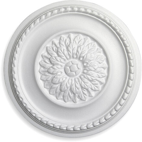 Rosace Elisa Ø 42 cm, polystyrène, blanc