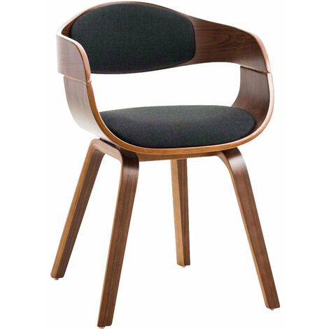 Décoshop26 – Chaise de bureau visiteur en tissu et bois – Dossier rembourré – Accoudoirs pour posture correcte – 73 cm hauteur totale – BUR10550