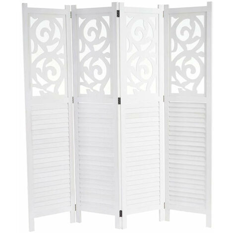 Décoshop26 – Paravent 4 panneaux en bois de Paulownia 170x160cm – Pliable pour rangement facile – Décoratif et fonctionnel – PAR04035