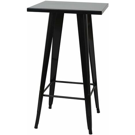 Décoshop26 – Table haute mange debout en métal noir – Dimensions 105x60x60 cm – Pieds caoutchoutés pour stabilité – TAB04008