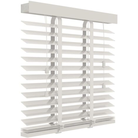 Decosol Persiana horizontal de madera 50 mm 80x130 cm blanco