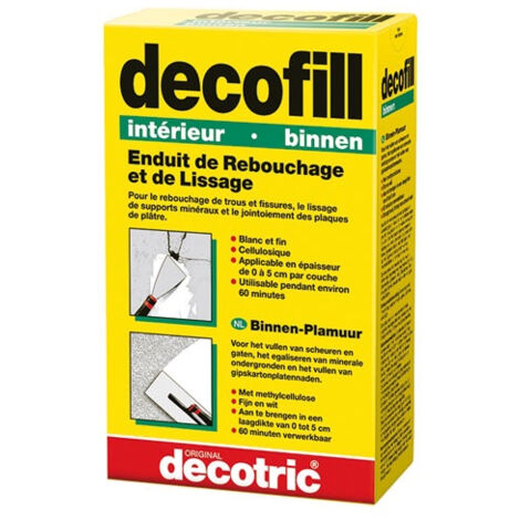 DECOTRIC - Enduit poudre rebouchage et lissage Decofill intérieur 1kg