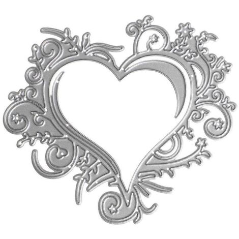 Découpe en forme de cœur avec dentelle - Pochoir pour scrapbooking et cartes à embosser - DIY décoration créative