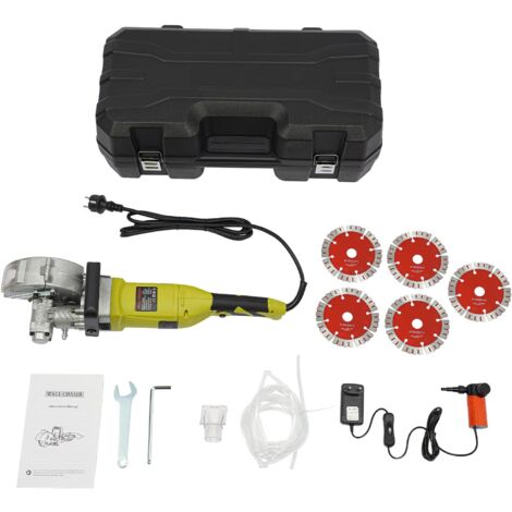 Decoupeuse de Cannelure de Mur Rainure Profondeur 37 mm Machine de Decoupe de Rainures Murales 4000 W 220 V Decoupeuse Electrique de Cannelure de Chasseur Rainureuse Beton murale avec 5 lames de scie