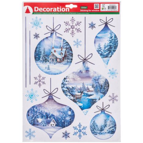 Decovitre weiß silber glitter 29x41cm -