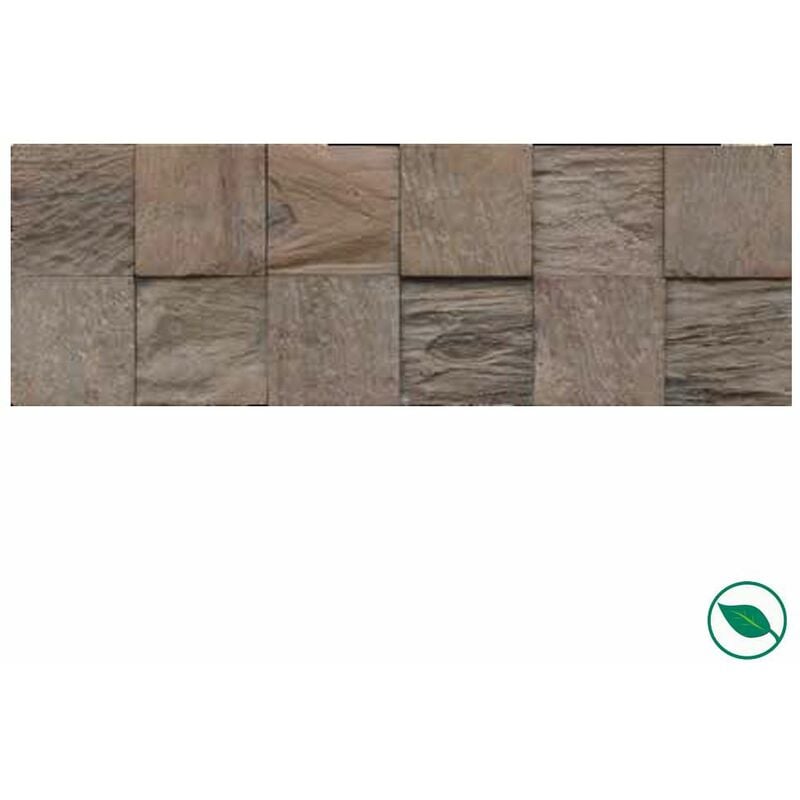 Plaquettes de parement mural en teck cube Java 552 x 184 x 10-20 mm paquet de 1,016 m².