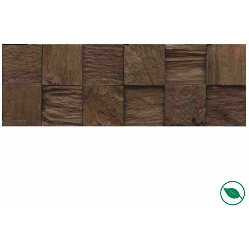 Plaquettes de parement mural en teck cube Sulawesi 552 x 184 x 10-20 mm paquet de 1,016 m².