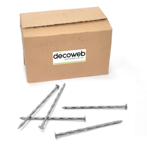 Décoweb – Boîte de 5 kg de clous torsadés pour gazon synthétique – Longueur 140 mm – Diamètre 5,5 mm – Tête 9 mm pour fixation sur terrain meuble