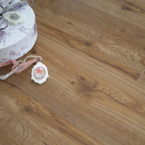 Décoweb – Lame de sol vinyle rigide – Clic 5G pour pose flottante – Parquet chêne moyen – Surface 1,76 m² – Résistance aux rayures
