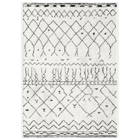 Décoweb – Tapis berbère 120 x 170 cm – Motif ethnique clair – 30 mm hauteur de fibres – 2900 g/m² – Certification Oeko-Tex Standard 100