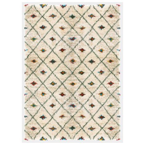 Décoweb – Tapis berbère coloré 200 x 290 cm – 100% polypropylène – Hauteur des fibres 30 mm – Oeko-Tex Standard 100