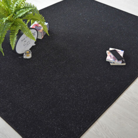 Décoweb – Tapis enfant pailleté noir 70 x 100 cm – Épaisseur 6 mm – Antistatique – Compatible chauffage sol – Dossier Action Back