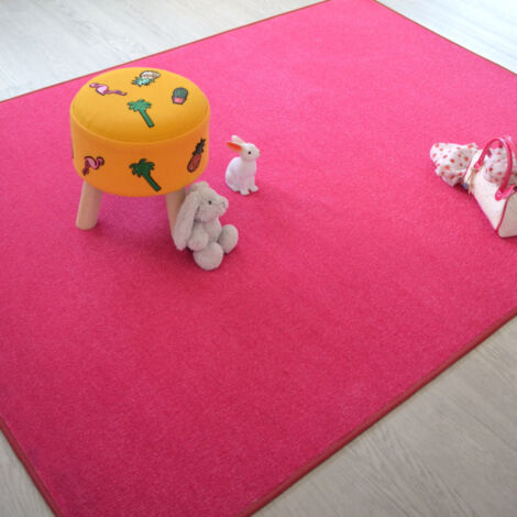 Décoweb – Tapis enfant pailleté rose 70 x 100 cm – Épaisseur 6 mm – Antistatique – Compatible chauffage au sol – Dossier Action Back