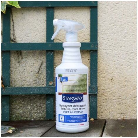 Décrassant extérieur multi-supports 1 L – Élimine salissures tenaces – Pour murs, terrasses et surfaces extérieures – Spray prêt à l'emploi – Brunel
