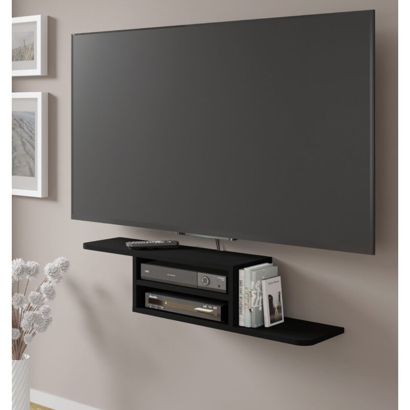 Bim Furniture - dedal meuble tv suspendu minimal 90x22x20h cm noir mat