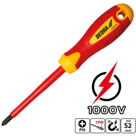 DEDRA - Cacciavite isolato PH1x80mm - VDE 1000V - ergonomico