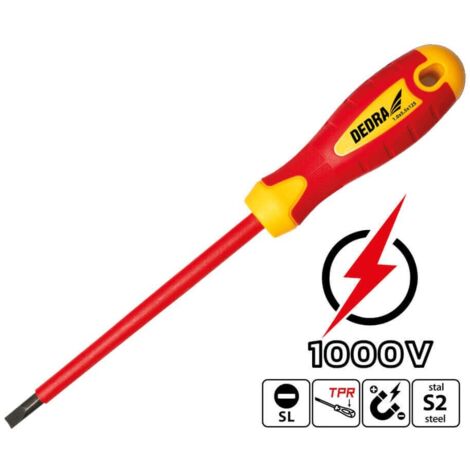 DEDRA - Cacciavite piatto isolato 6,5x150mm - VDE 1000V - lavori elettrici